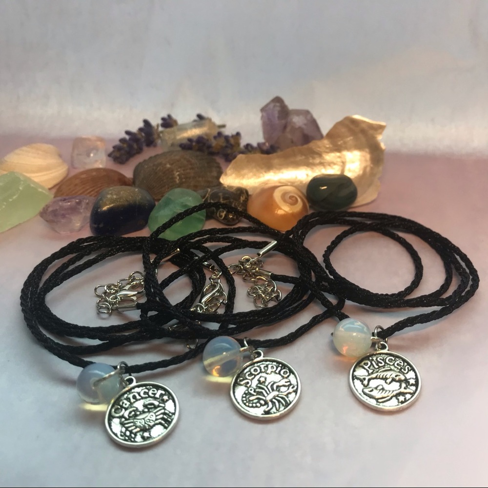 HP! 🥳 ZODIAC MOONSTONE NECKLACE — WATER 💙 - Picture 6 of 11